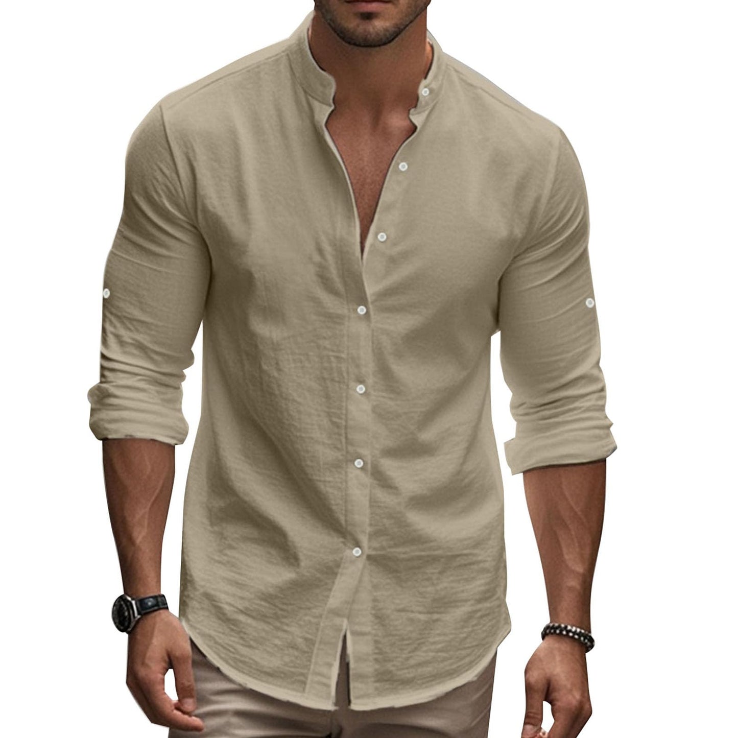 GYMTANK Mens Golf Shirts V Neck Pullover Button Down Collar Long Sleeve Business Casual Hippie Summer Beach Workout Tops