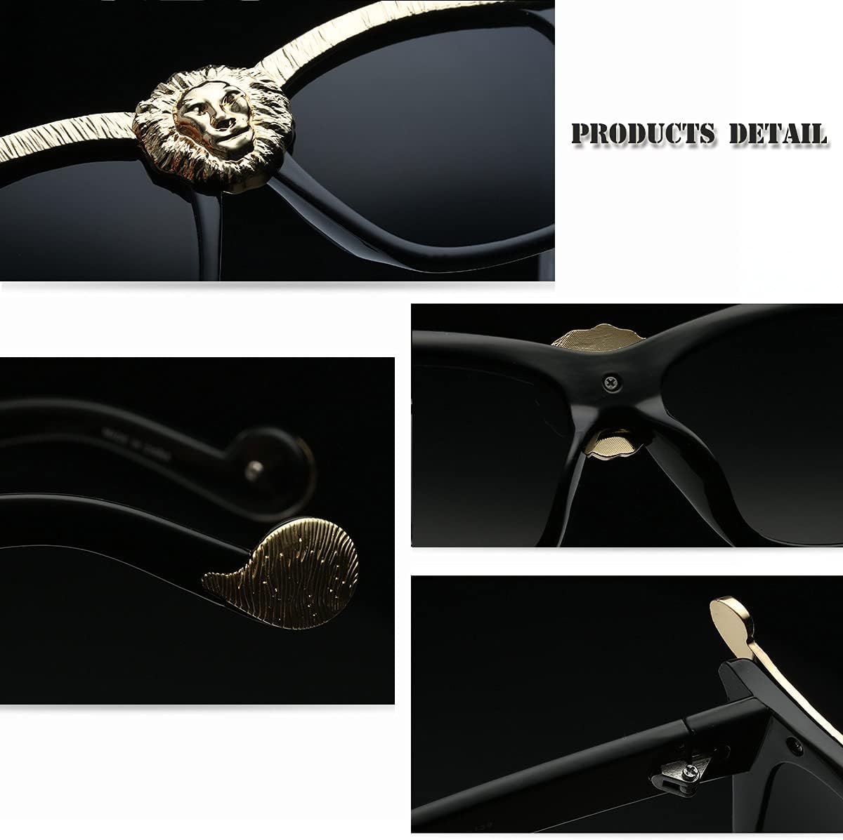 JiffPom Square Flat Top Gangster Sunglasses Luxury Super Dark Lenses Vintage sunglasses