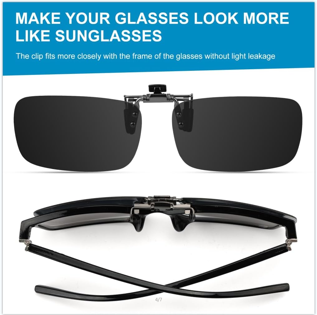 NAVARCH Clip on Sunglasses Polarized Flip up Sunglasses Unisex Super Light for Glasses Outdoor/Driving/Fishing