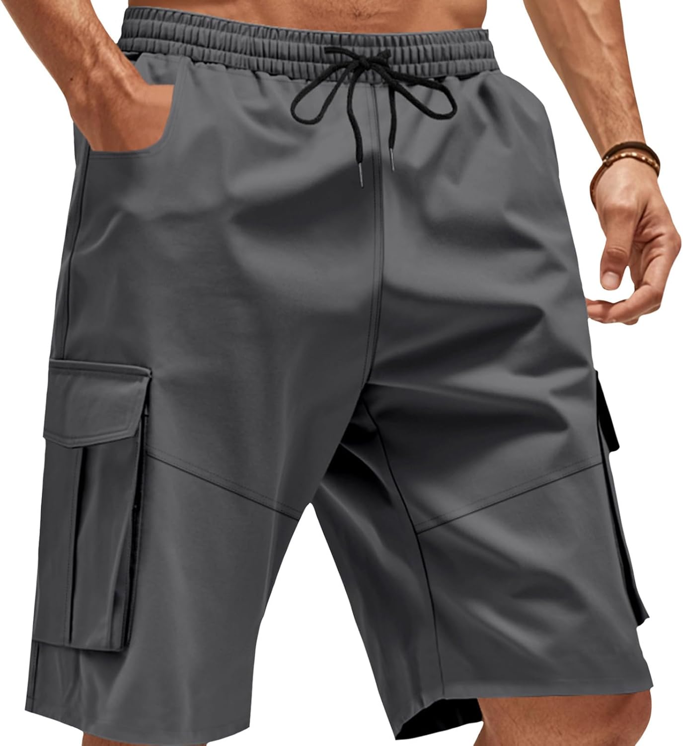 GYMDOG Quick Dry Lightweight Stretch Athletic Shorts for Men with Pockets Men's Cargo Shorts Casual Outdoor Running Gym