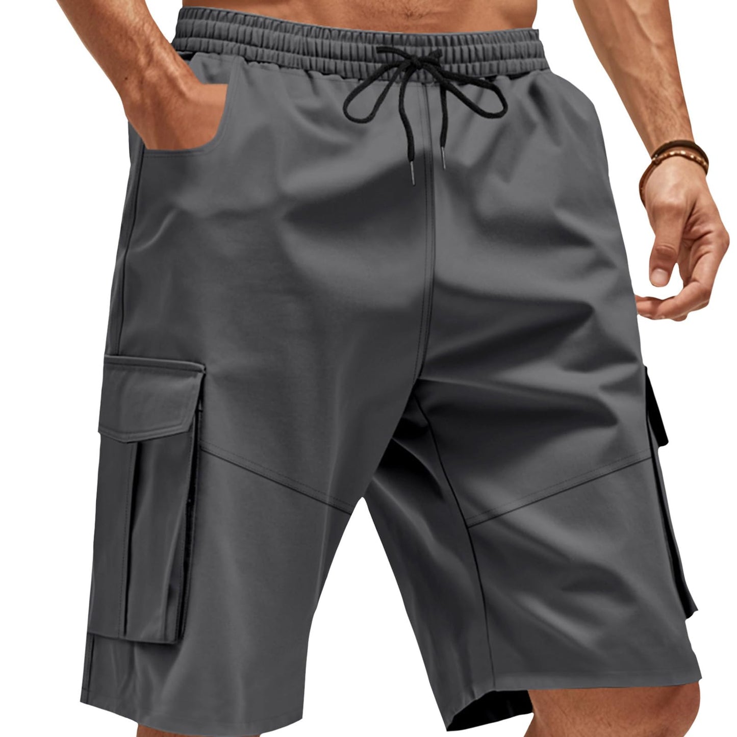 GYMDOG Quick Dry Lightweight Stretch Athletic Shorts for Men with Pockets Men's Cargo Shorts Casual Outdoor Running Gym
