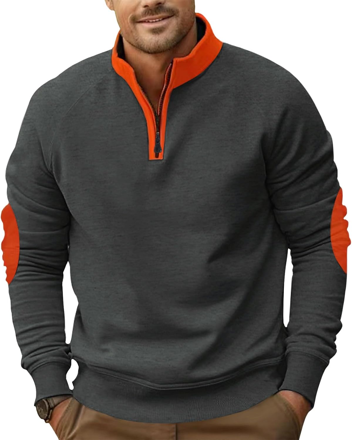 Alivebody Men's Sweatshirts Casual Workout Long Sleeve Mock Neck Quarter Zip Pullover Sweatshirts Athletic Travel Fashion Tops