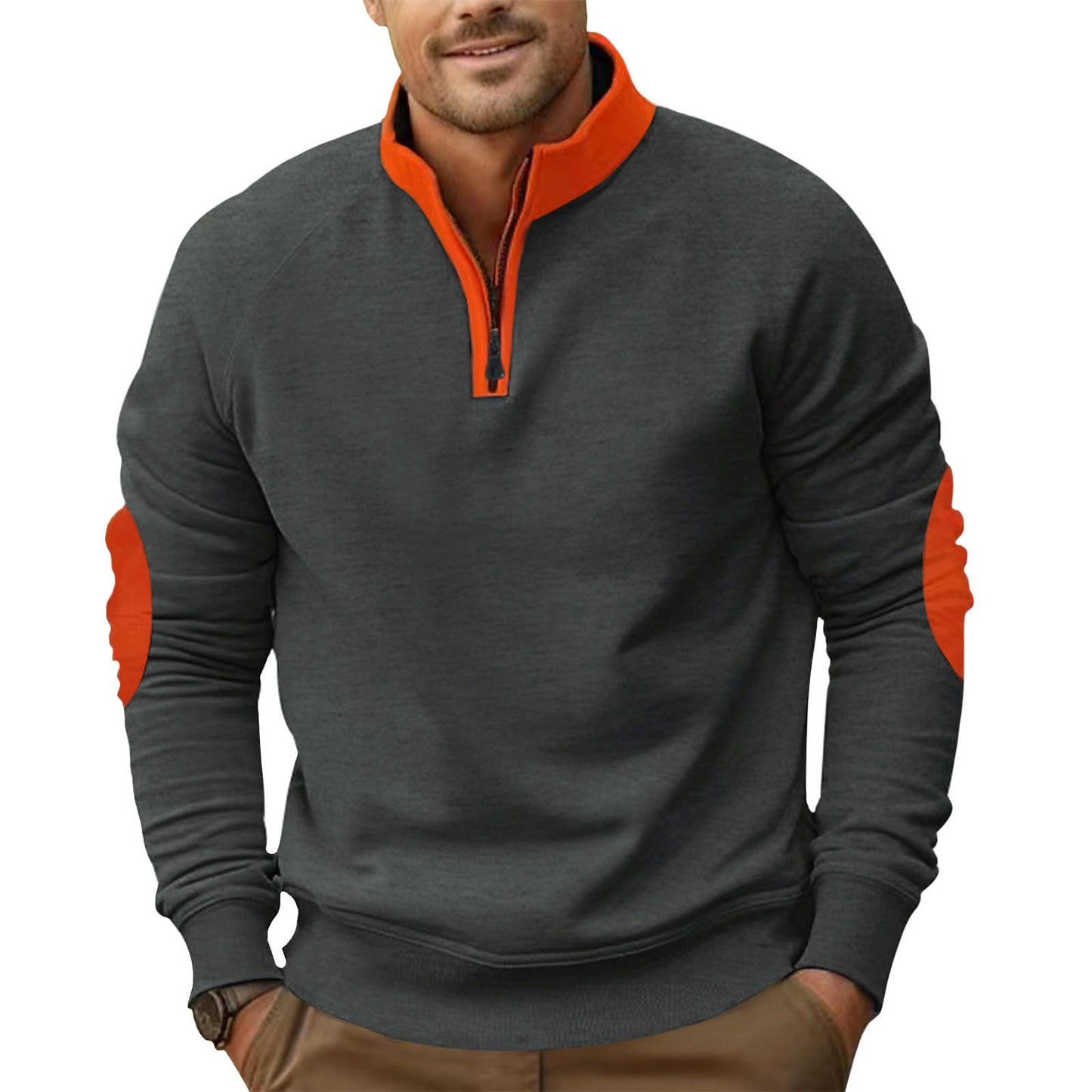 Alivebody Men's Sweatshirts Casual Workout Long Sleeve Mock Neck Quarter Zip Pullover Sweatshirts Athletic Travel Fashion Tops