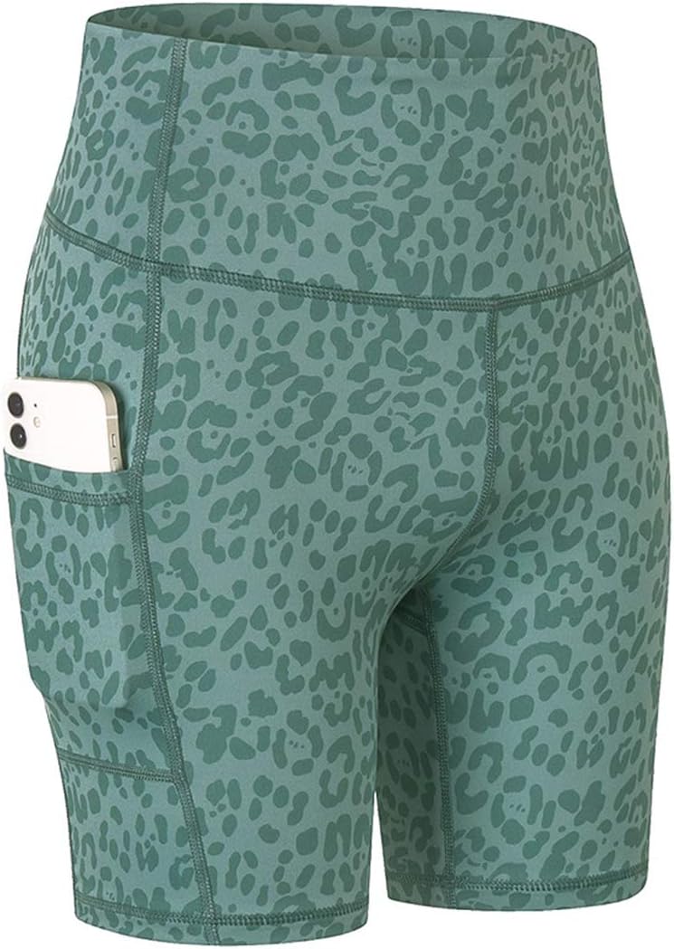 TOFOX High Waist Running Shorts for Women Leggings Yoga Shorts with Side Pockets Non See-Through Athletic Shorts Gym Running Sports Fitness