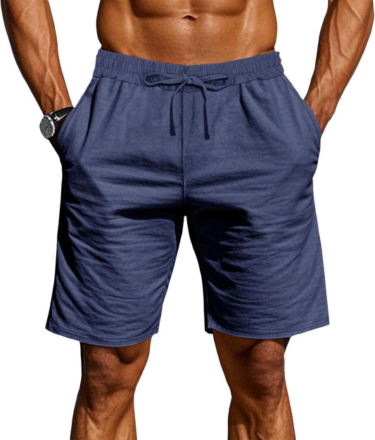 gukoo Mens Athletic Shorts Summer Stretchy Running Casual Wide Leg Cargo Drawstring High Waist Yoga Shorts with Pockets