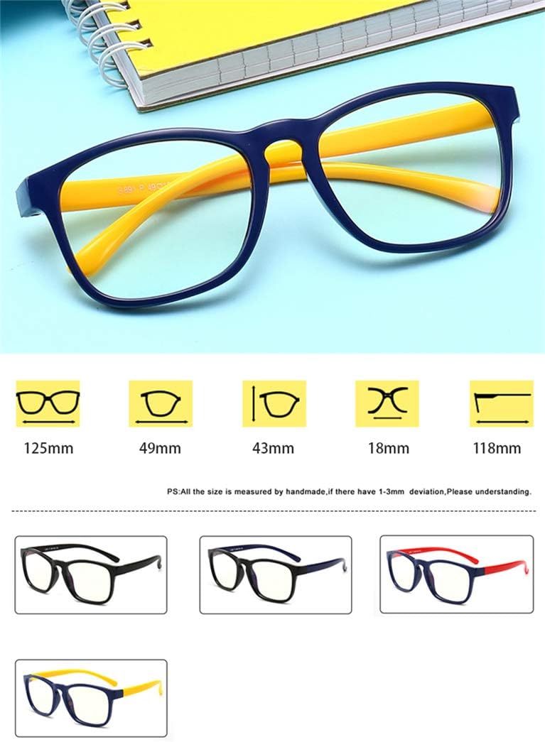 NAVARCH Kids Teens Anti Blue Light Glasses Clear Lenses Shield Computer Reading/Gaming Glasses for Kids Blue Frame