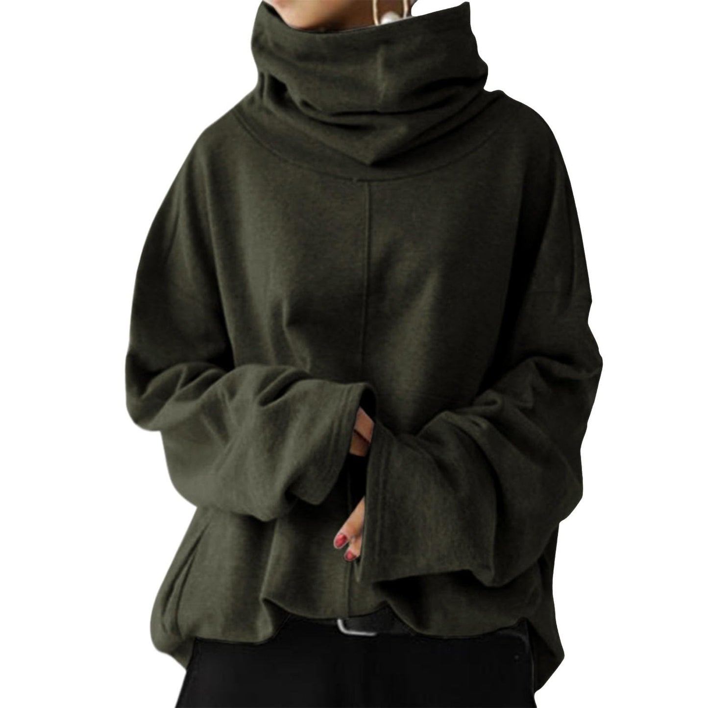 GYMTSL Oversized Turtleneck Sweatshirt for Women Plus Size Long Sleeve Pullover Casual Trendy High Neck Mock Neck Tops