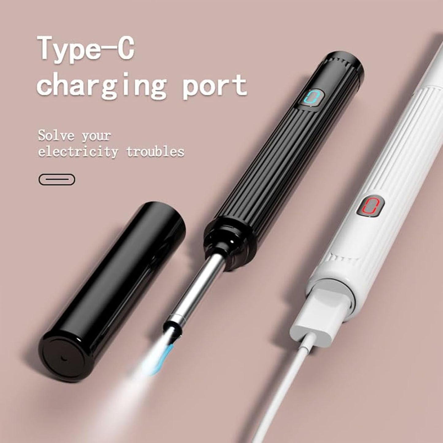 Kribee 10MP HD Ear Cleaner with Camera – 2-in-1 Ear Wax Removal Camera Tool with Precision Tweezers & Silicone Scoop, LED Lights, IP67 Waterproof, Wireless and Easy to Use (Black)