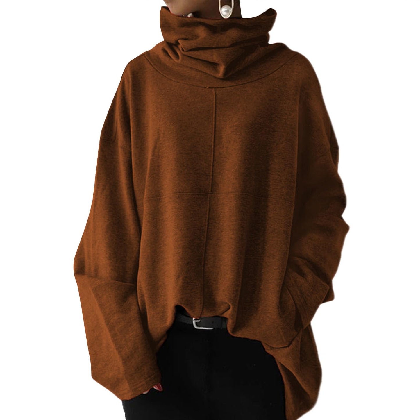 GYMTSL Oversized Turtleneck Sweatshirt for Women Plus Size Long Sleeve Pullover Casual Trendy High Neck Mock Neck Tops
