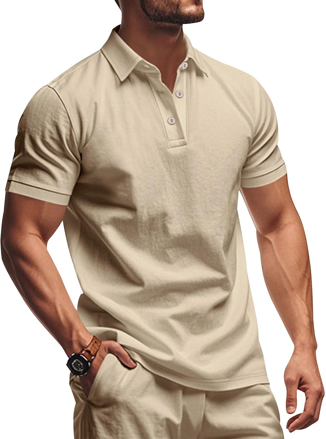 gukoo Polo Shirts for Men Lightweight Performance Short Sleeve Summer Tops Casual Collared Moisture Wicking Golf Shirts