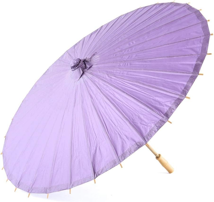 JiffPom Paper Parasol with Bamboo Boning - Pastel Pink
