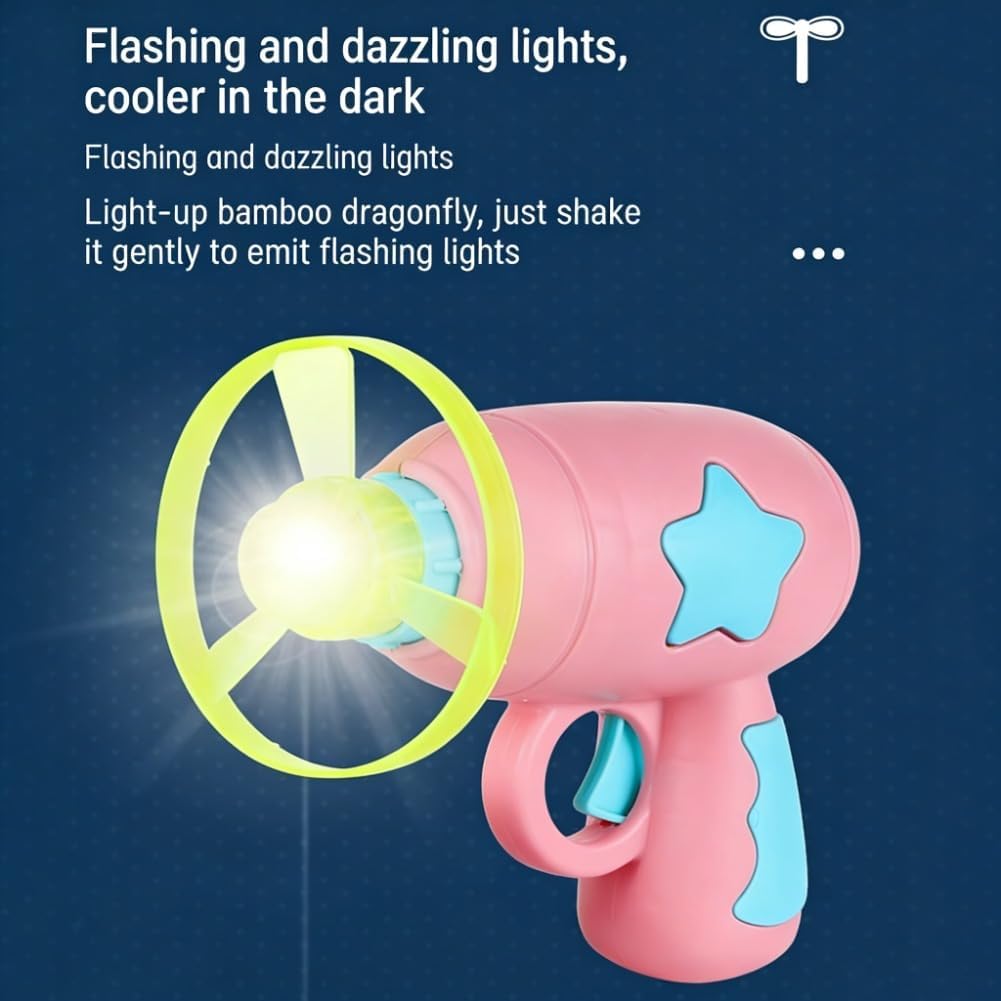 Kribee Cat Toy Disc Launcher, Interactive Cat Fetch Toys, Indoor Pet Bonding Play, Battery-Free Flying Propellers Chasing Toy, for Weight Loss & Exercise, Burn Energy & Relieve Anxiety (Pink)
