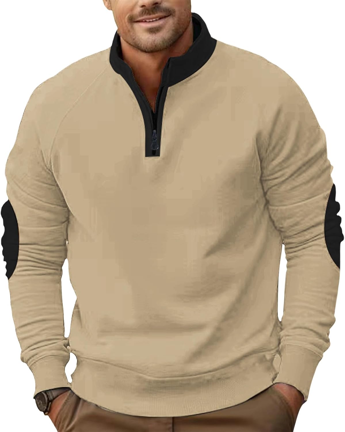 Alivebody Men's Sweatshirts Casual Workout Long Sleeve Mock Neck Quarter Zip Pullover Sweatshirts Athletic Travel Fashion Tops