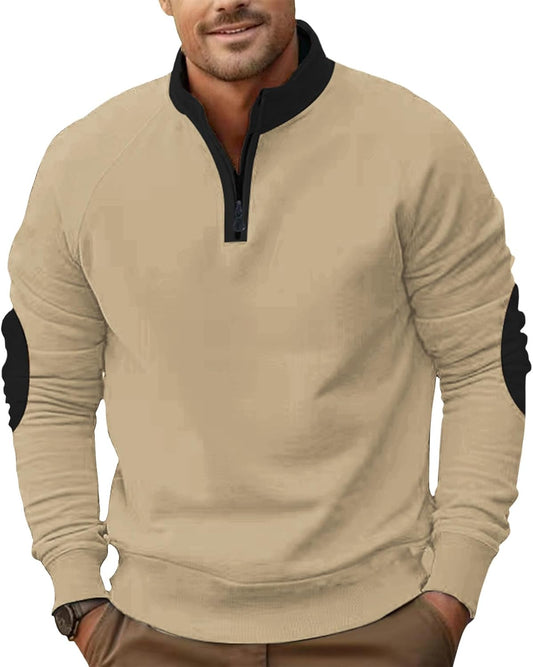 Alivebody Men's Sweatshirts Casual Workout Long Sleeve Mock Neck Quarter Zip Pullover Sweatshirts Athletic Travel Fashion Tops