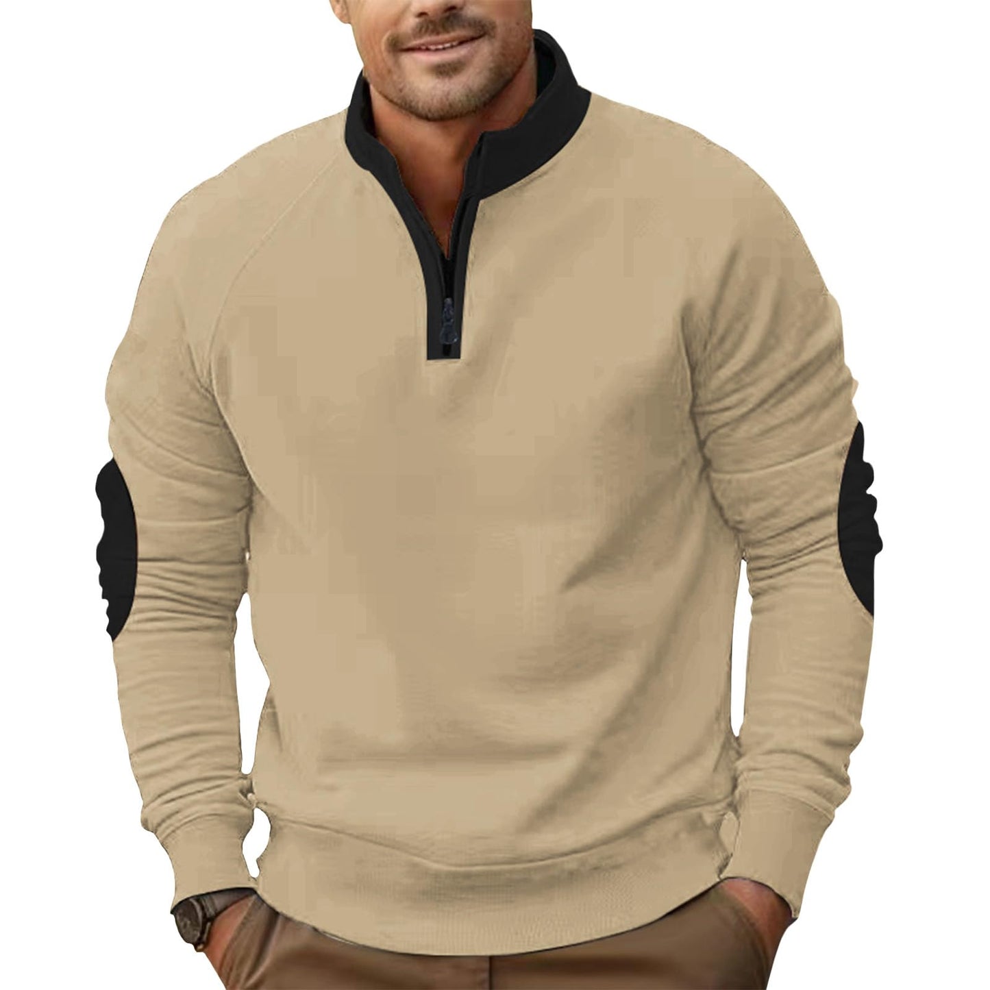 Alivebody Men's Sweatshirts Casual Workout Long Sleeve Mock Neck Quarter Zip Pullover Sweatshirts Athletic Travel Fashion Tops