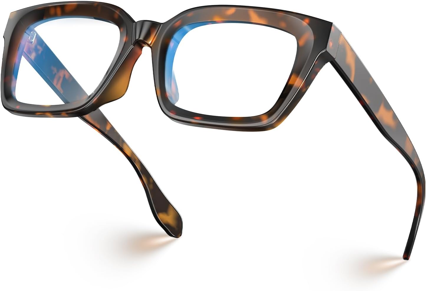 JiffPom Chunky Square Blue Light Blocking Glasses with Anti Computer Glare for Working Women Men MONTANA