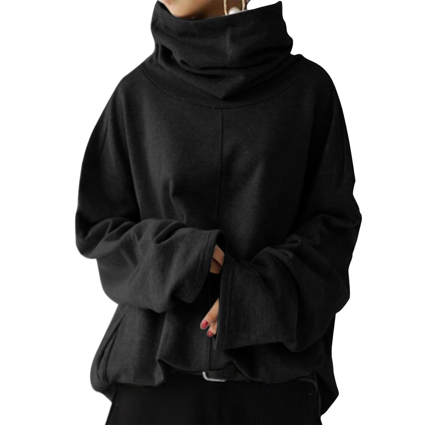 GYMTSL Oversized Turtleneck Sweatshirt for Women Plus Size Long Sleeve Pullover Casual Trendy High Neck Mock Neck Tops