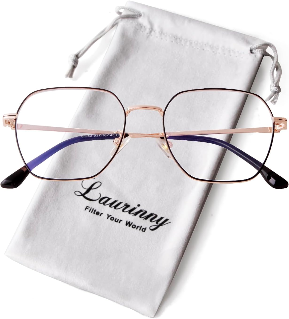 Embryform Blue Light Blocking Glasses Retro Hexagonal Metal Frame Gaming Glasses Anti Glare Glasses
