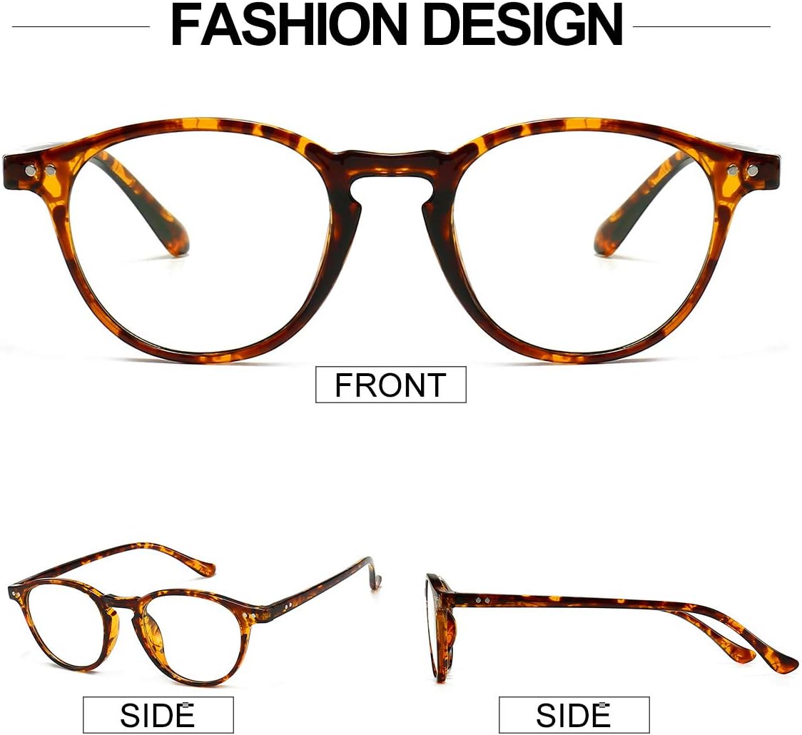 Embryform Retro Blue Light Blocking Glasses for Men Women TR90 Clear Lens Lightweight Computer Glasses Reading Glasses