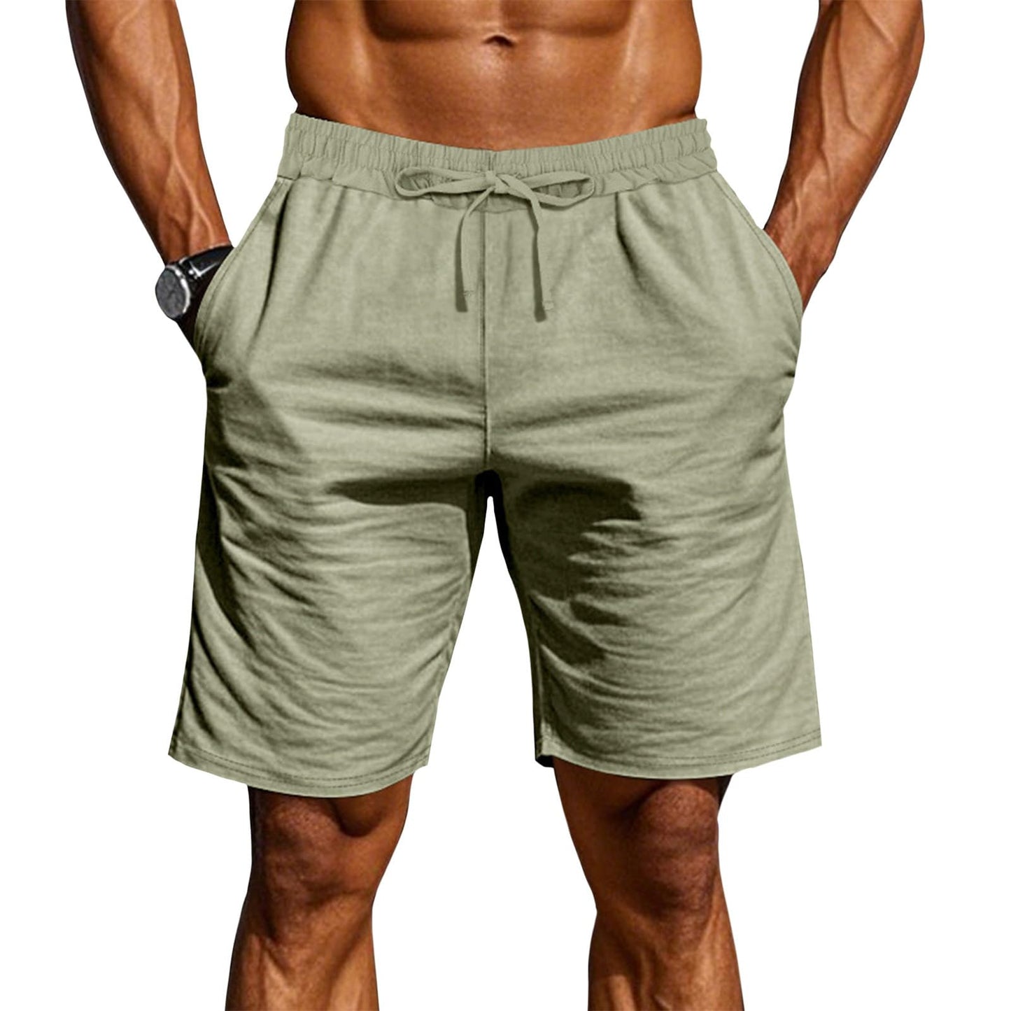 gukoo Mens Athletic Shorts Summer Stretchy Running Casual Wide Leg Cargo Drawstring High Waist Yoga Shorts with Pockets