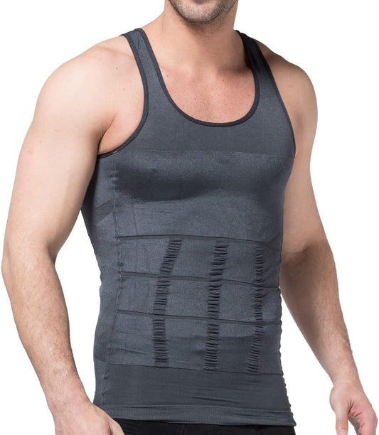 TOFOX Mens Slimming Body Shaper Vest Shirt Abdomen Slim Compression Muscle Tank