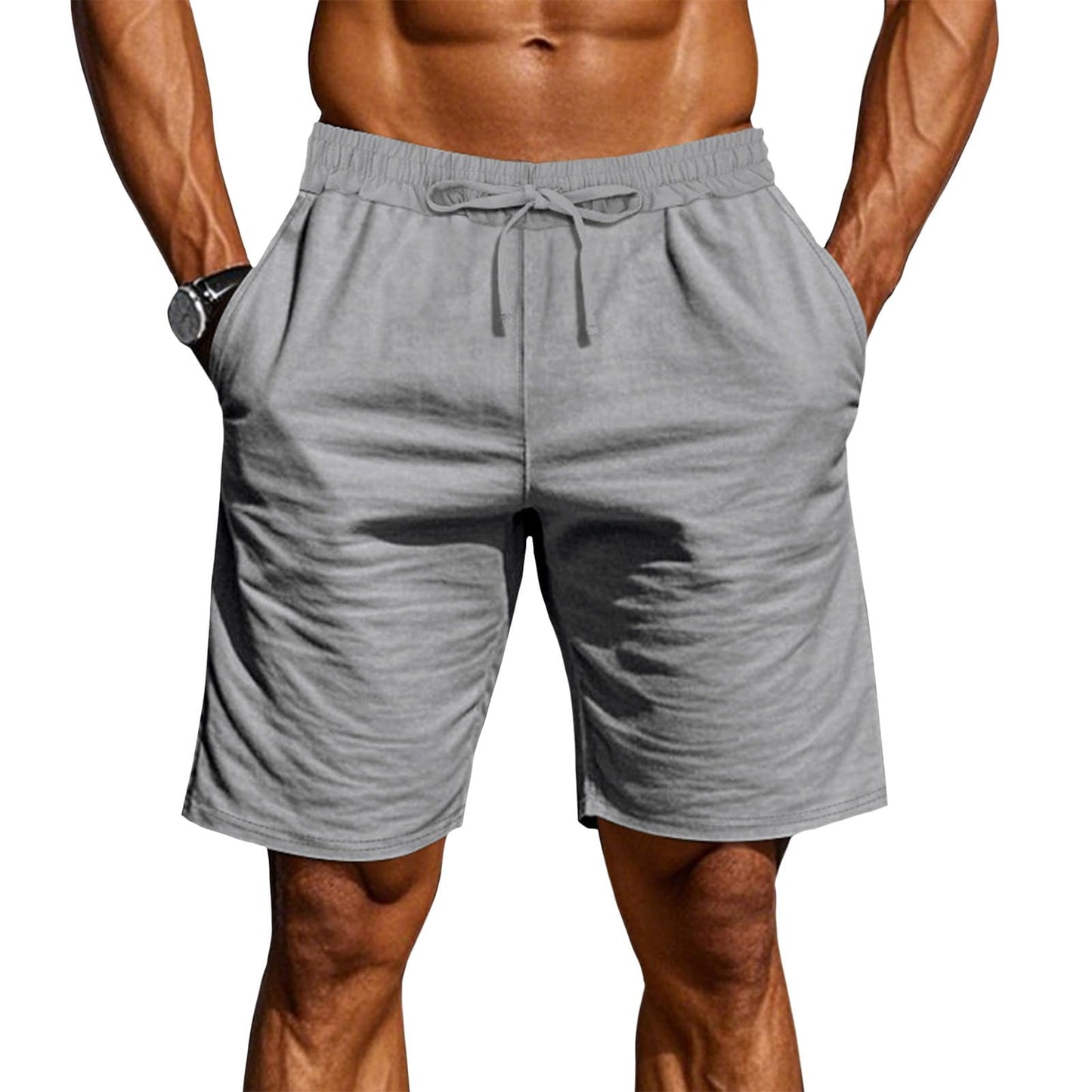 gukoo Mens Athletic Shorts Summer Stretchy Running Casual Wide Leg Cargo Drawstring High Waist Yoga Shorts with Pockets