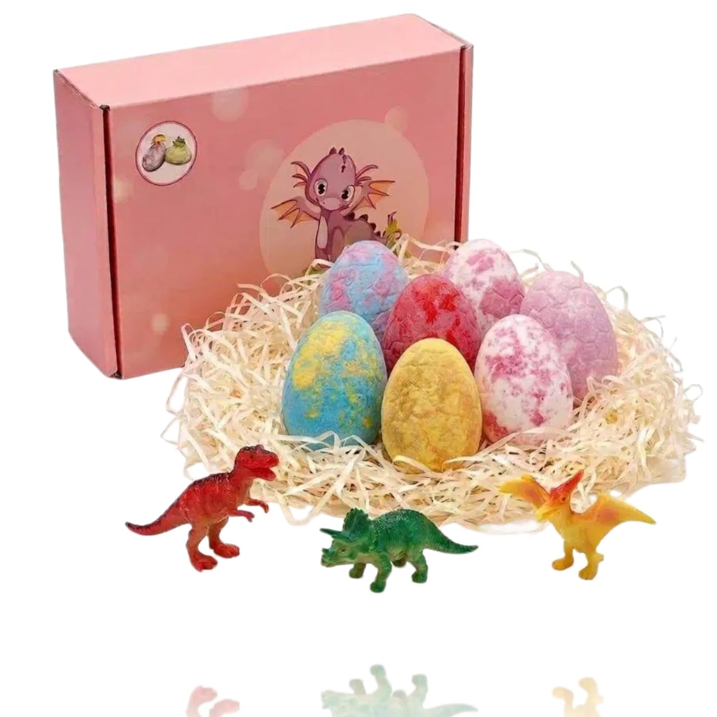Kribee Bath Bombs with Surprise Inside - 6/12 Pack Organic Bubble Fizzy with Toys, Natural Sea Salt Color Changing Bath Balls - Dinosaur Egg、Animal、Ocean Theme Bath Fizzies (Green 12pcs)