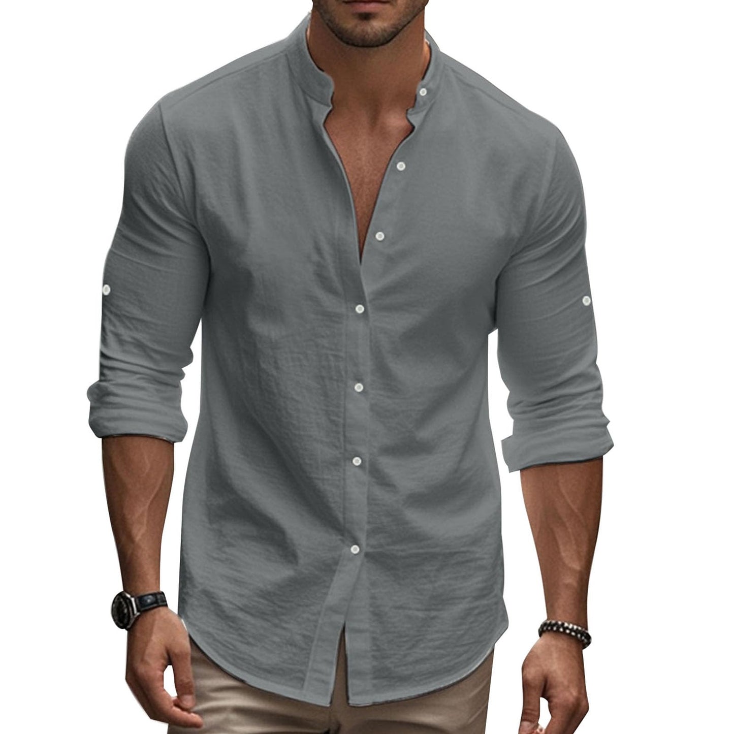 GYMTANK Mens Golf Shirts V Neck Pullover Button Down Collar Long Sleeve Business Casual Hippie Summer Beach Workout Tops