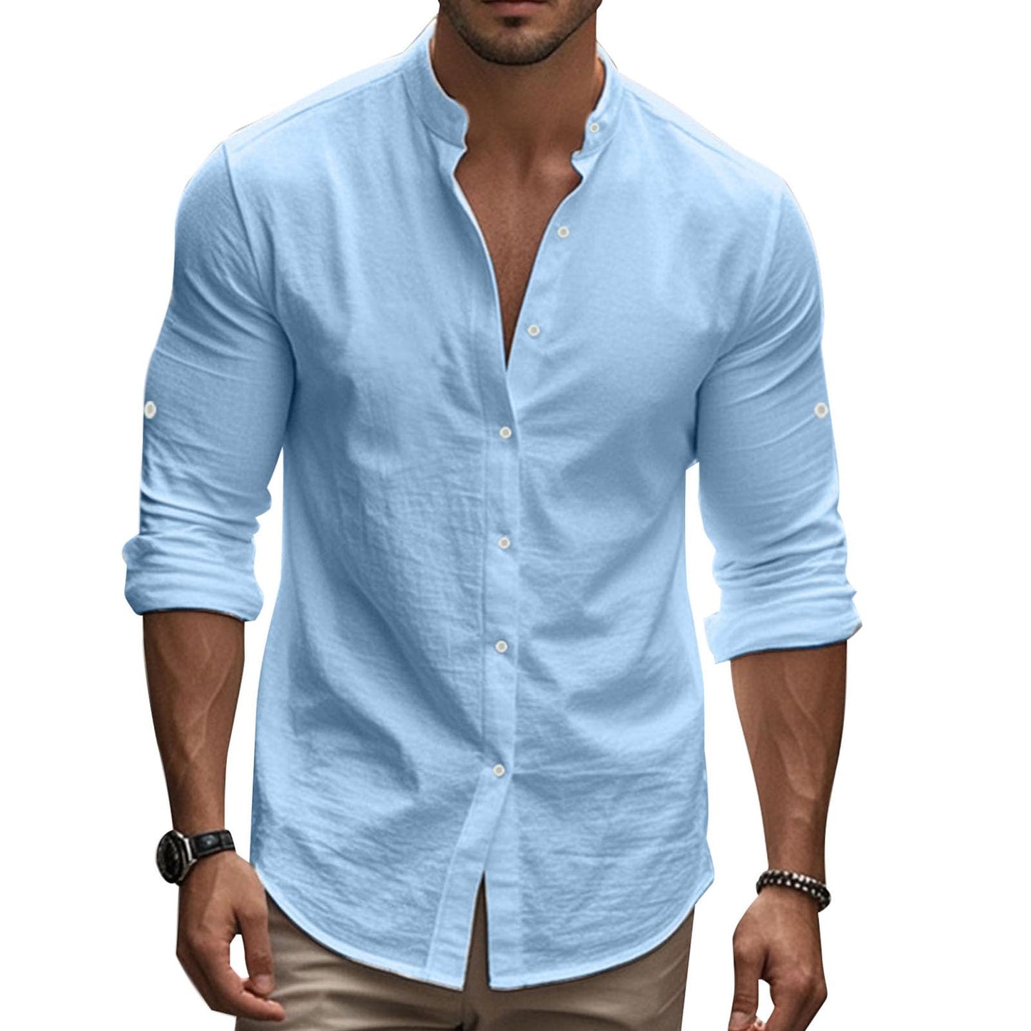 GYMTANK Mens Golf Shirts V Neck Pullover Button Down Collar Long Sleeve Business Casual Hippie Summer Beach Workout Tops