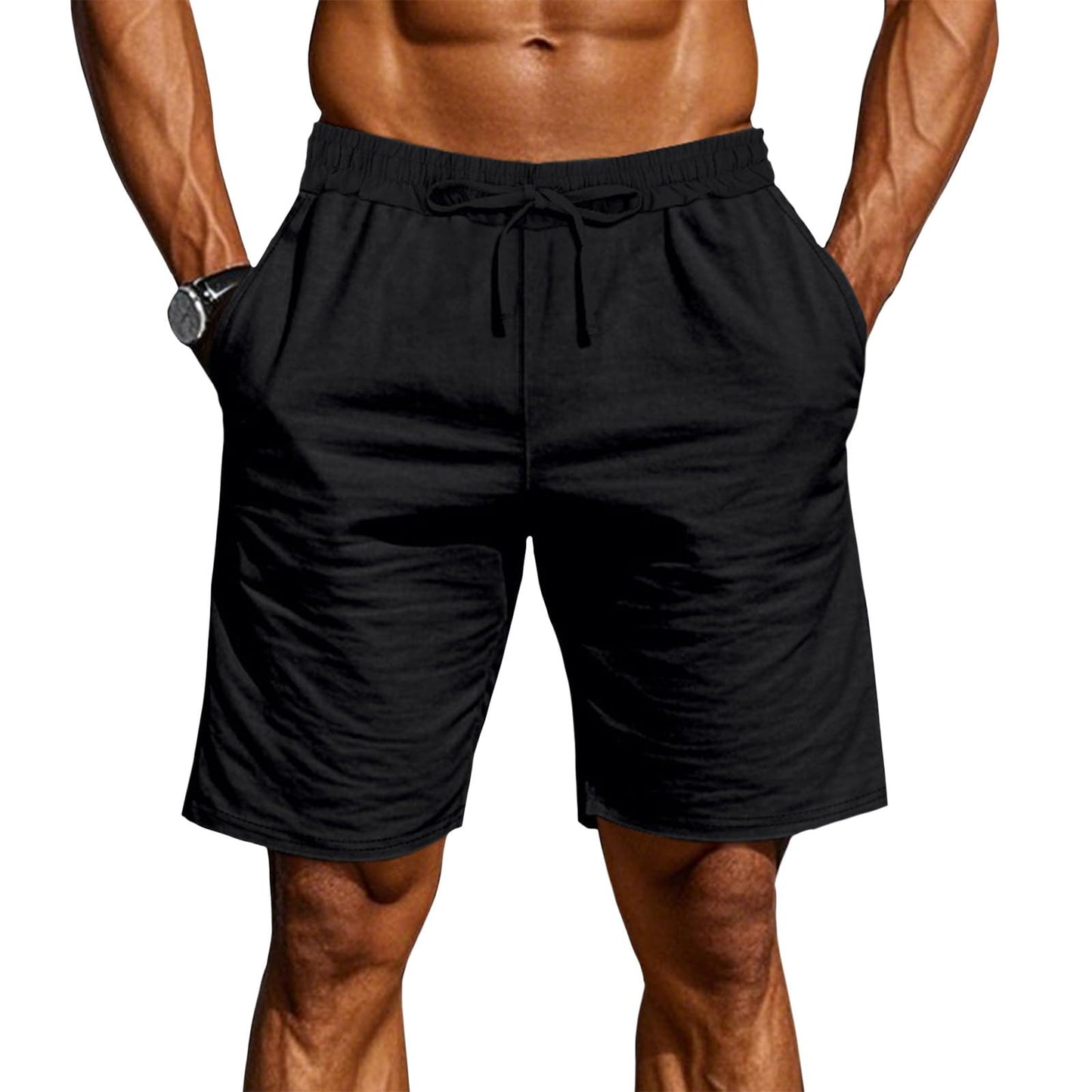 gukoo Mens Athletic Shorts Summer Stretchy Running Casual Wide Leg Cargo Drawstring High Waist Yoga Shorts with Pockets