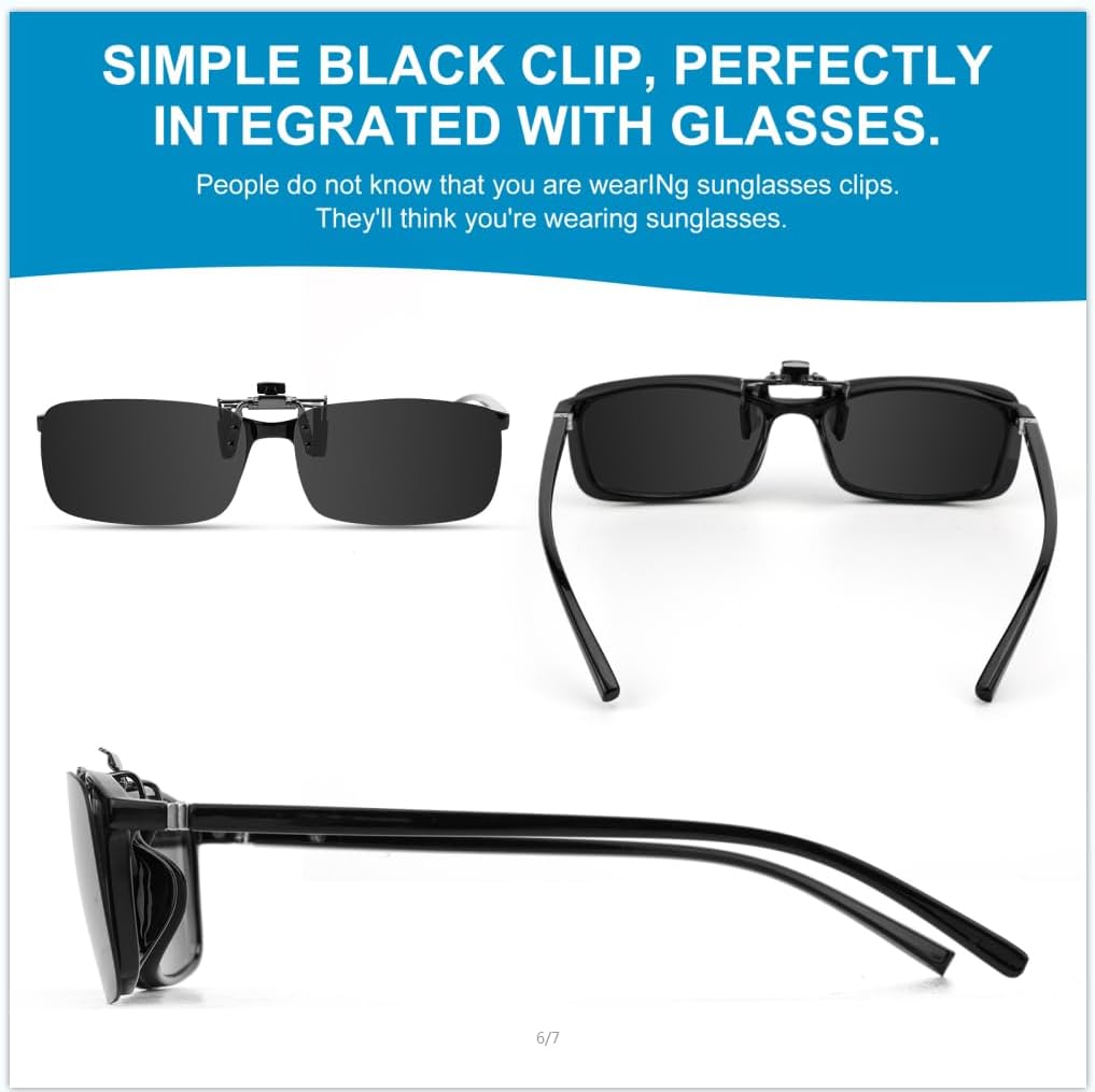 NAVARCH Clip on Sunglasses Polarized Flip up Sunglasses Unisex Super Light for Glasses Outdoor/Driving/Fishing