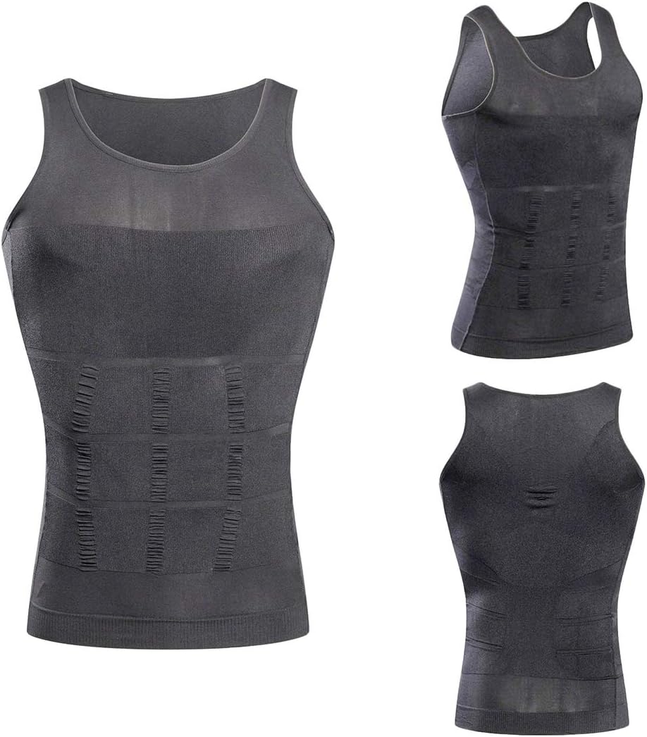 TOFOX Mens Slimming Body Shaper Vest Shirt Abdomen Slim Compression Muscle Tank