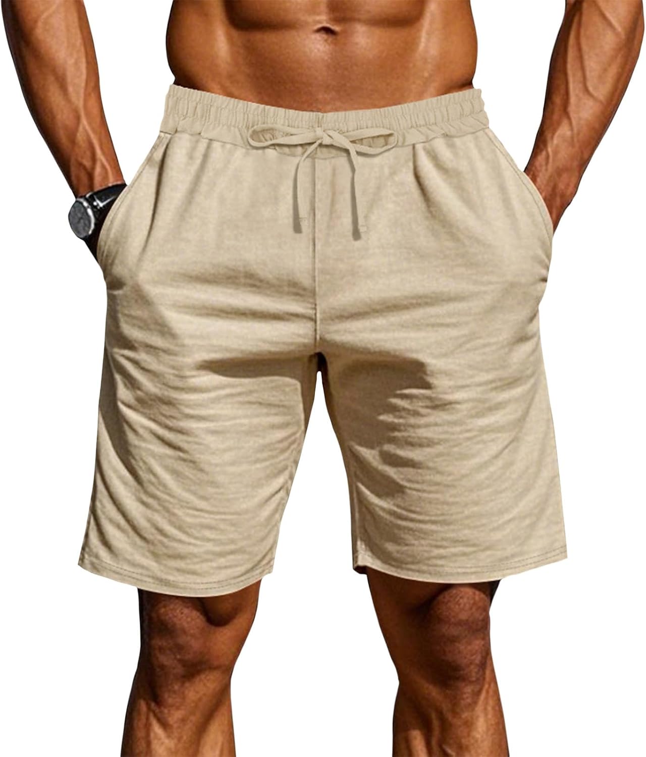 gukoo Mens Athletic Shorts Summer Stretchy Running Casual Wide Leg Cargo Drawstring High Waist Yoga Shorts with Pockets