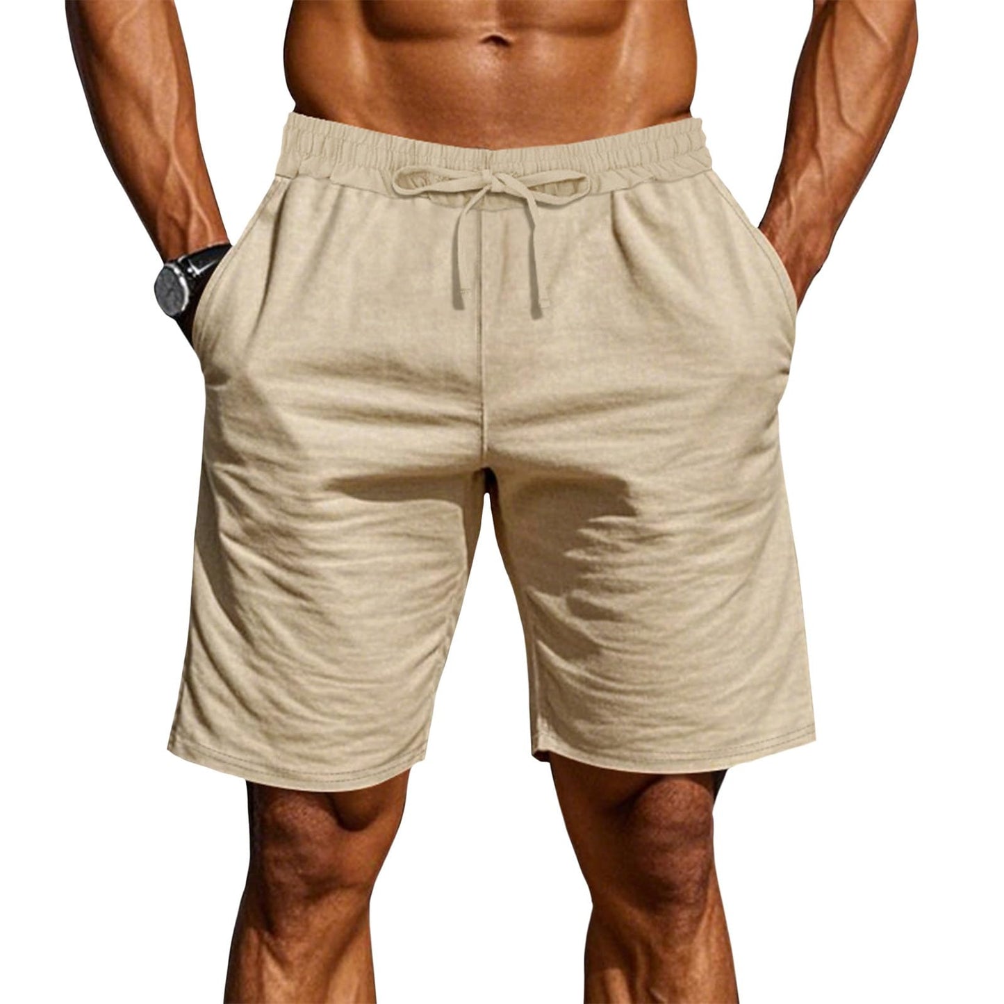 gukoo Mens Athletic Shorts Summer Stretchy Running Casual Wide Leg Cargo Drawstring High Waist Yoga Shorts with Pockets