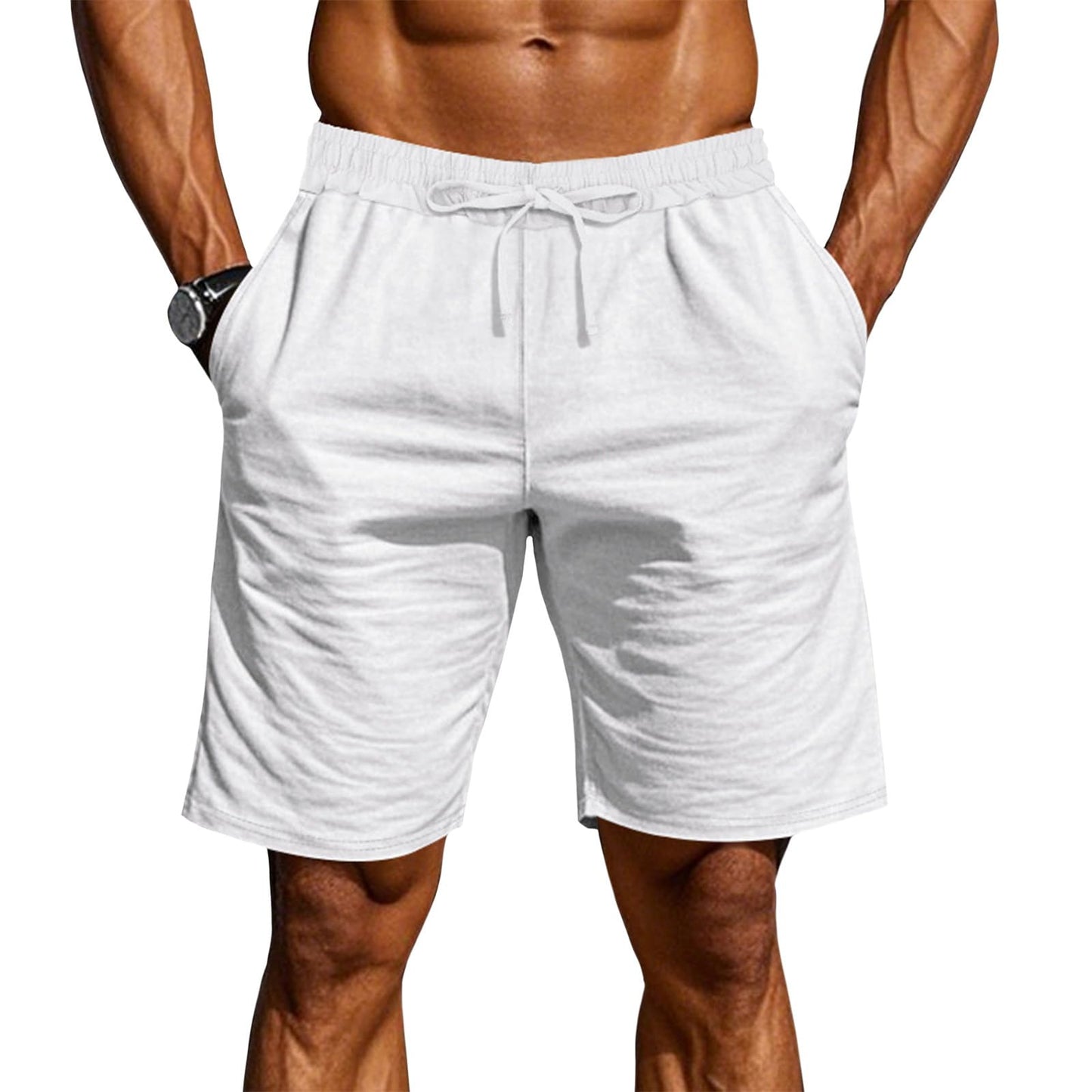 gukoo Mens Athletic Shorts Summer Stretchy Running Casual Wide Leg Cargo Drawstring High Waist Yoga Shorts with Pockets