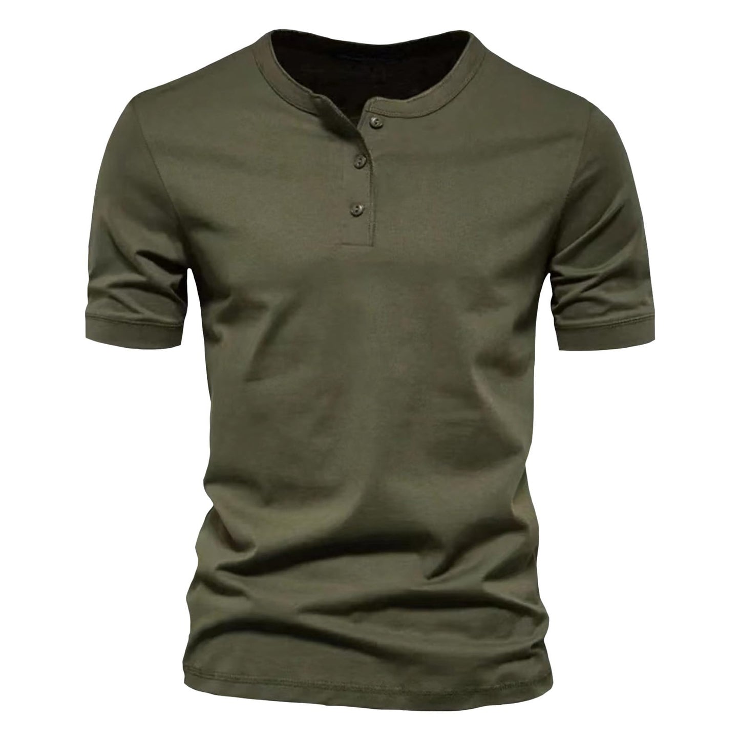 GYMTSL Mens Muscle Slim Henley Shirts Short Sleeve Solid Basic T-Shirt Gym Casual Workout Athletic Shirt Lightweight Tops