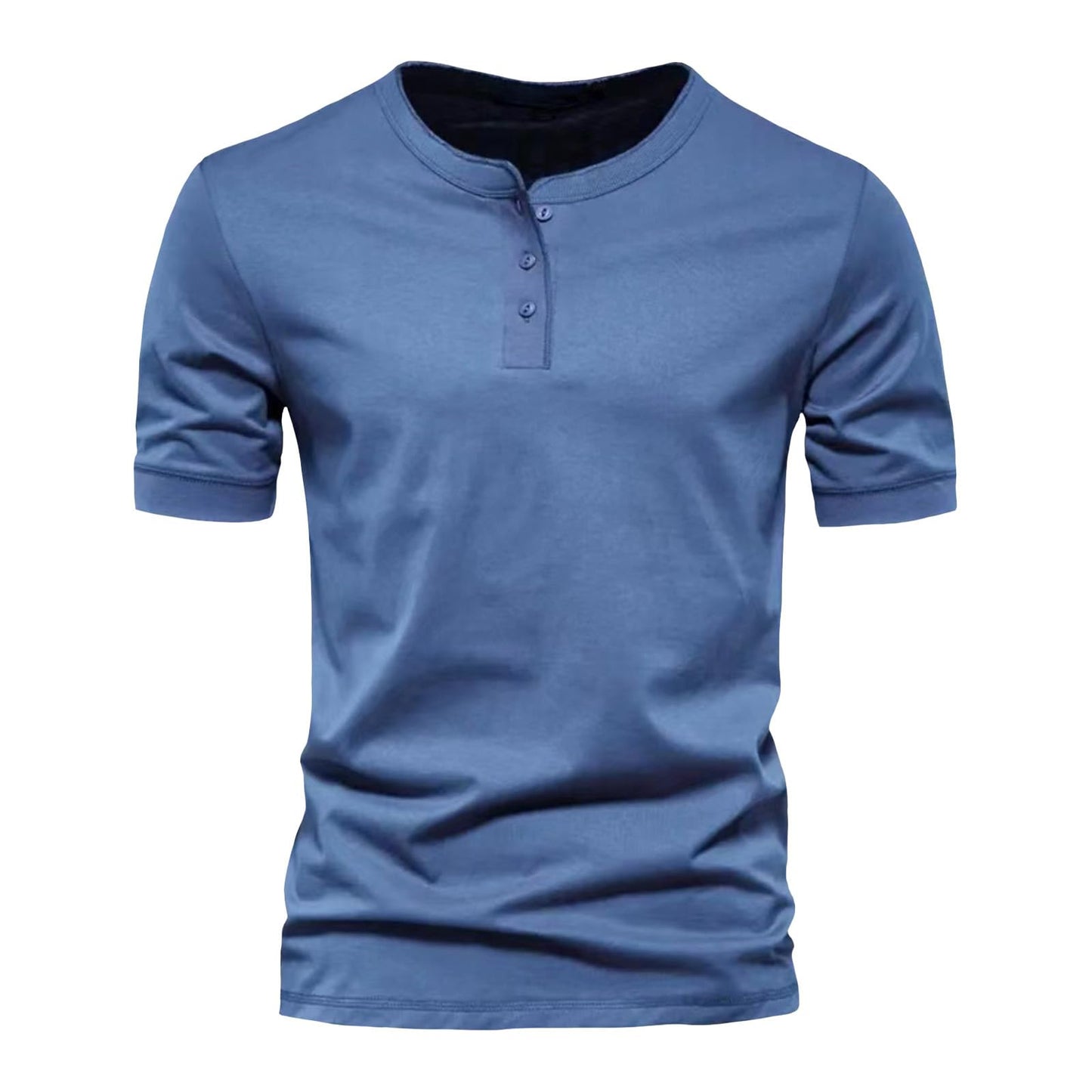 GYMTSL Mens Muscle Slim Henley Shirts Short Sleeve Solid Basic T-Shirt Gym Casual Workout Athletic Shirt Lightweight Tops