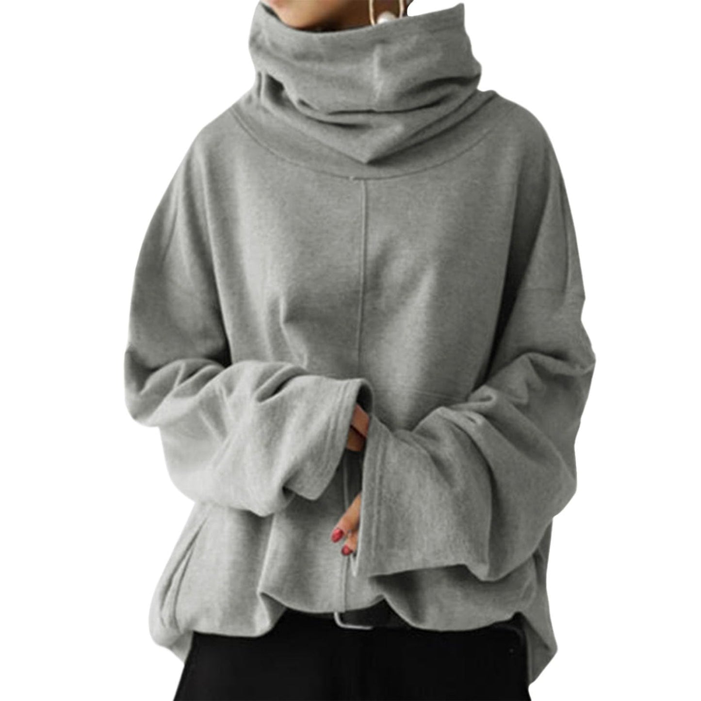 GYMTSL Oversized Turtleneck Sweatshirt for Women Plus Size Long Sleeve Pullover Casual Trendy High Neck Mock Neck Tops