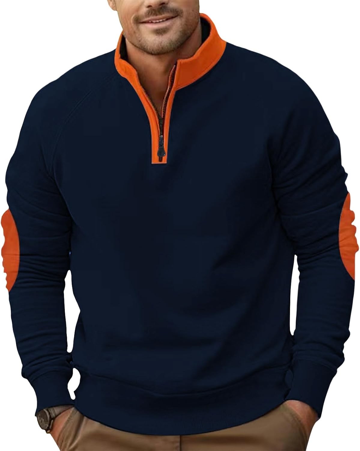 Alivebody Men's Sweatshirts Casual Workout Long Sleeve Mock Neck Quarter Zip Pullover Sweatshirts Athletic Travel Fashion Tops