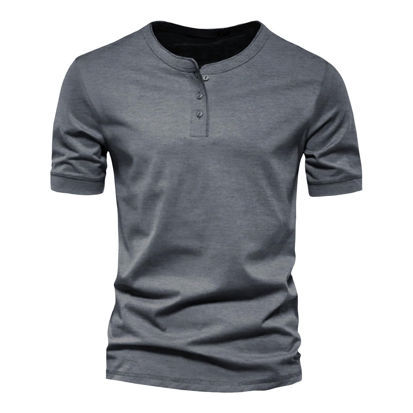 GYMTSL Mens Muscle Slim Henley Shirts Short Sleeve Solid Basic T-Shirt Gym Casual Workout Athletic Shirt Lightweight Tops