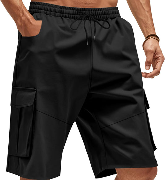 GYMDOG Quick Dry Lightweight Stretch Athletic Shorts for Men with Pockets Men's Cargo Shorts Casual Outdoor Running Gym