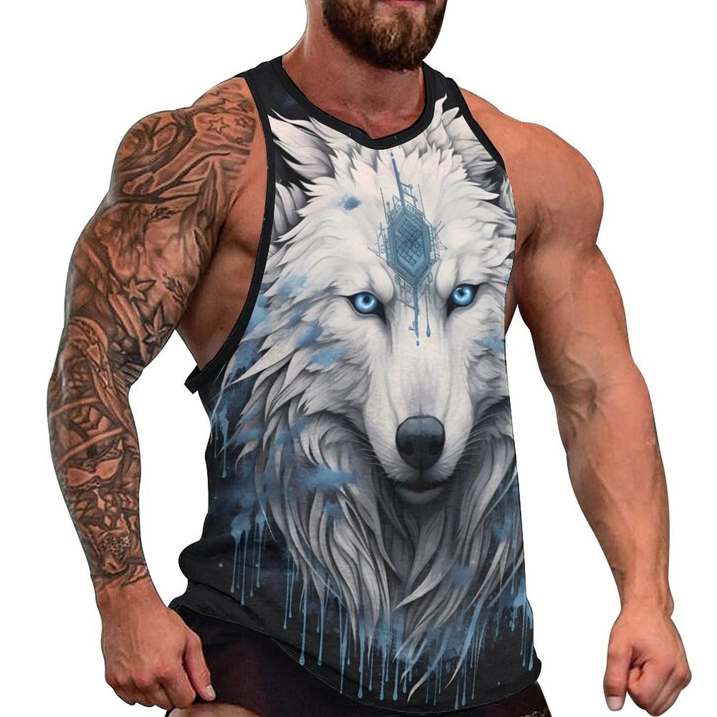 NAVARCH  Tank Tops for Men Animal Print Sport Tank Summer Sleeveless Workout T-Shirts Fitness Vest Athletic Undershirts