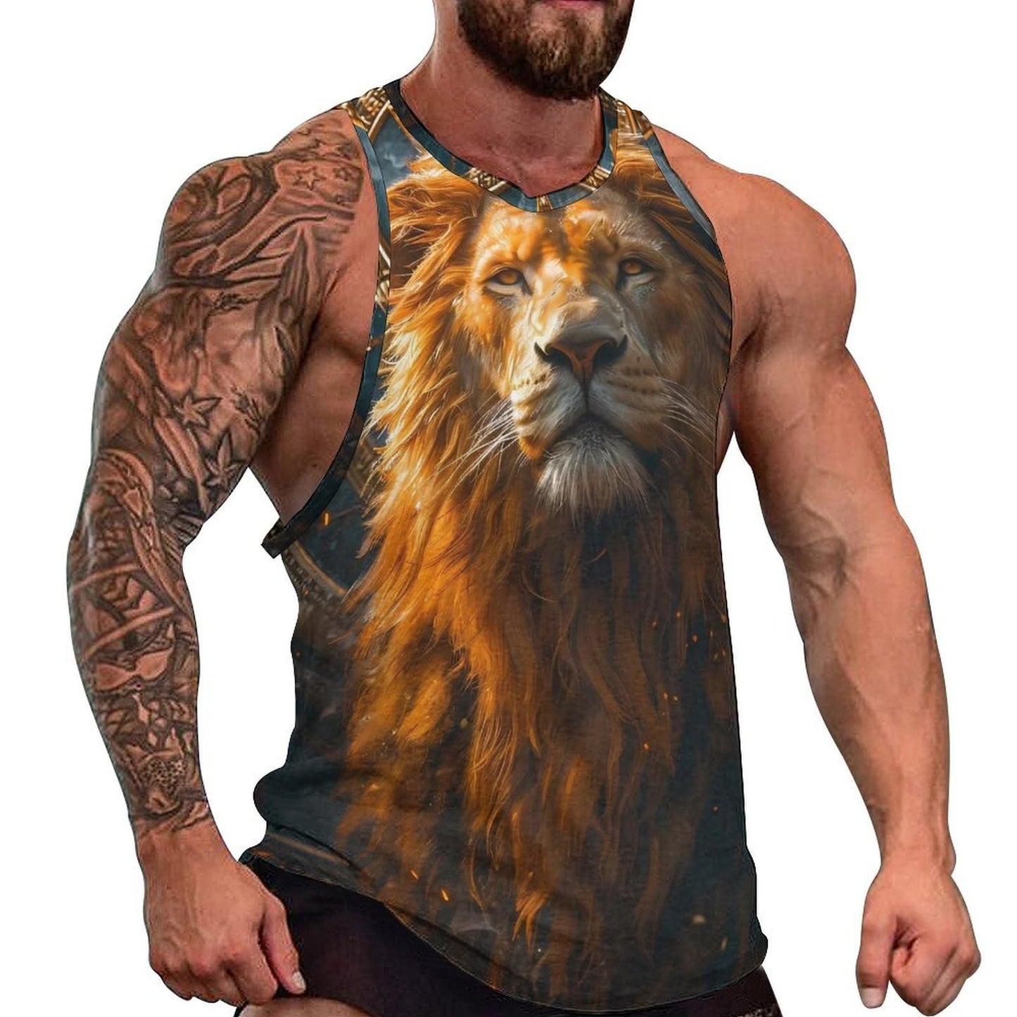 NAVARCH  Tank Tops for Men Animal Print Sport Tank Summer Sleeveless Workout T-Shirts Fitness Vest Athletic Undershirts