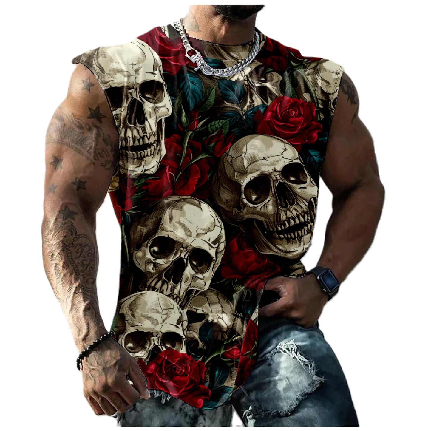 NAVARCH Mens Tank Tops Novelty 3D Printed Summer Casual Loose Workout Sleeveless Shirts Quick Dry Breathable Tops