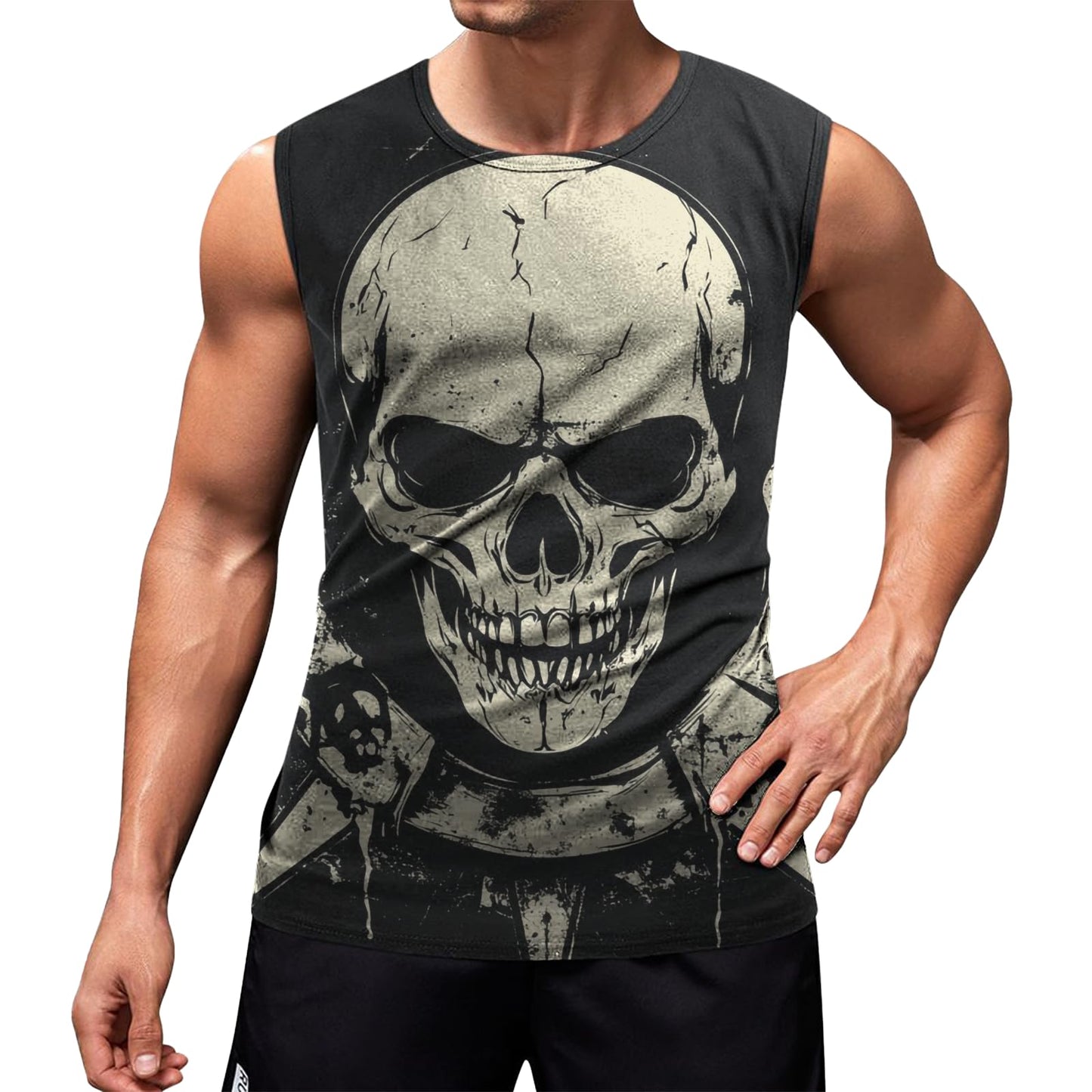 NAVARCH Mens Tank Tops Graphic Beach Tank Tops for Men Lightweight Breathable Sleeveless T-Shirt Summer Casual Beach Wear