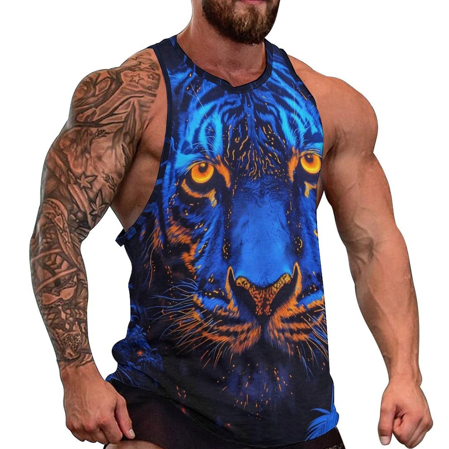 NAVARCH  Tank Tops for Men Animal Print Sport Tank Summer Sleeveless Workout T-Shirts Fitness Vest Athletic Undershirts