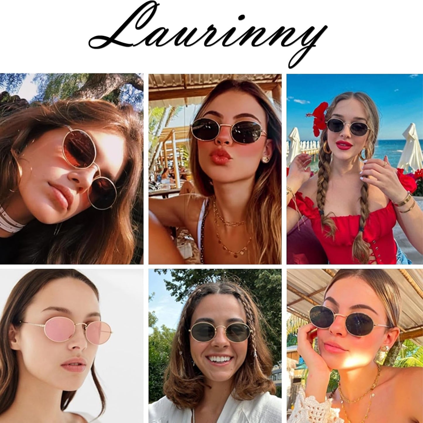Embryform Retro Oval Sunglasses for Women Men Vintage 90s Hippie sunglasses Classic Metal Frame Eyeglasses