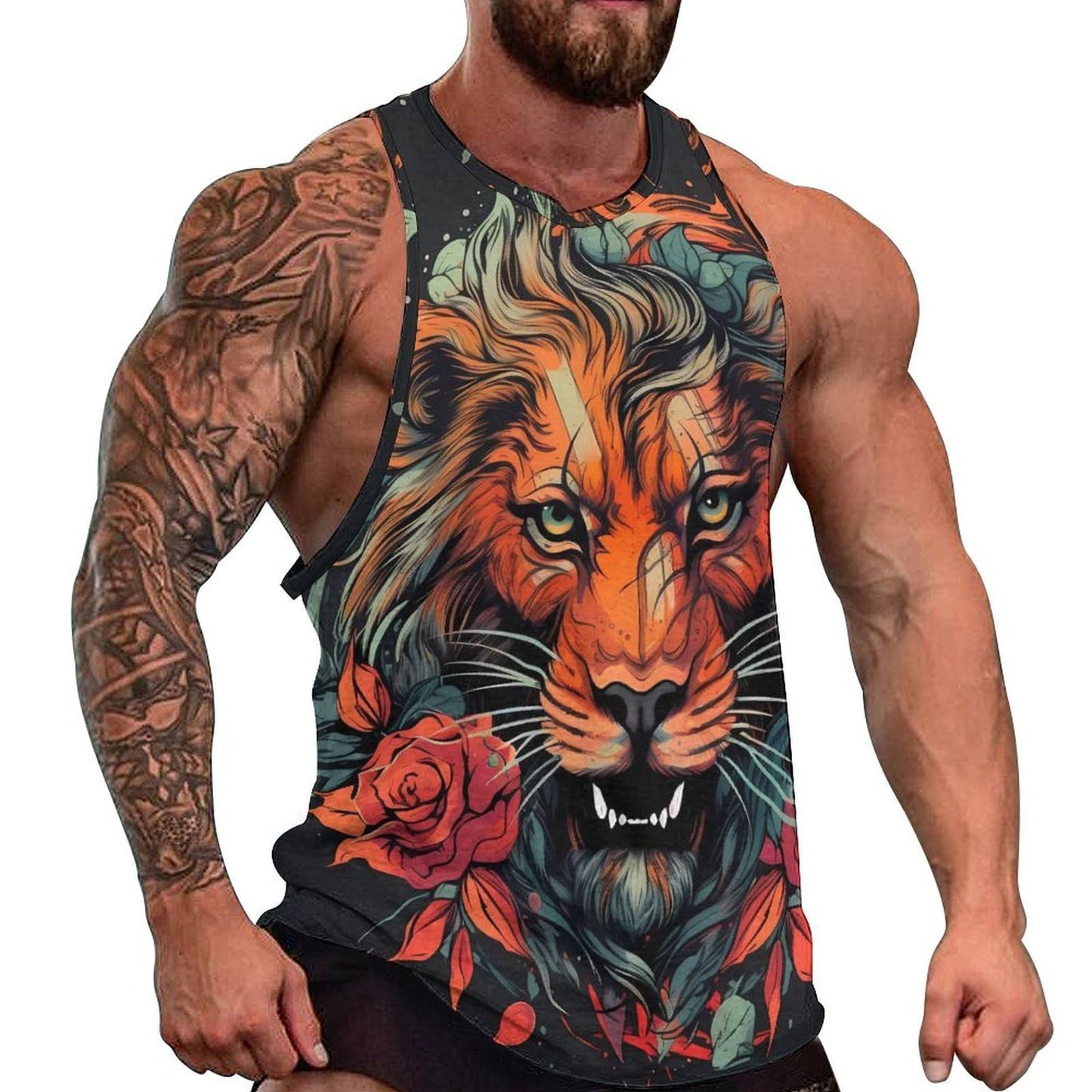 NAVARCH  Tank Tops for Men Animal Print Sport Tank Summer Sleeveless Workout T-Shirts Fitness Vest Athletic Undershirts