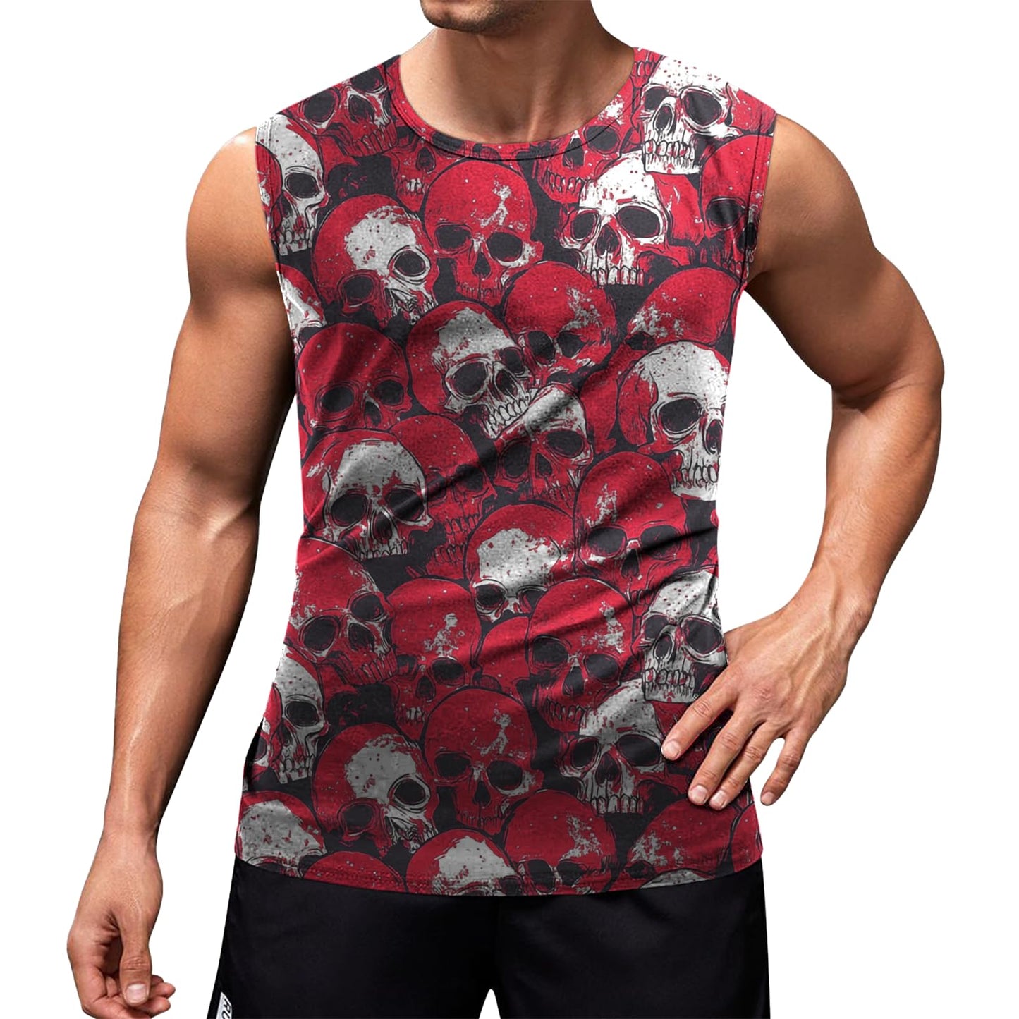 NAVARCH Mens Tank Tops Graphic Beach Tank Tops for Men Lightweight Breathable Sleeveless T-Shirt Summer Casual Beach Wear