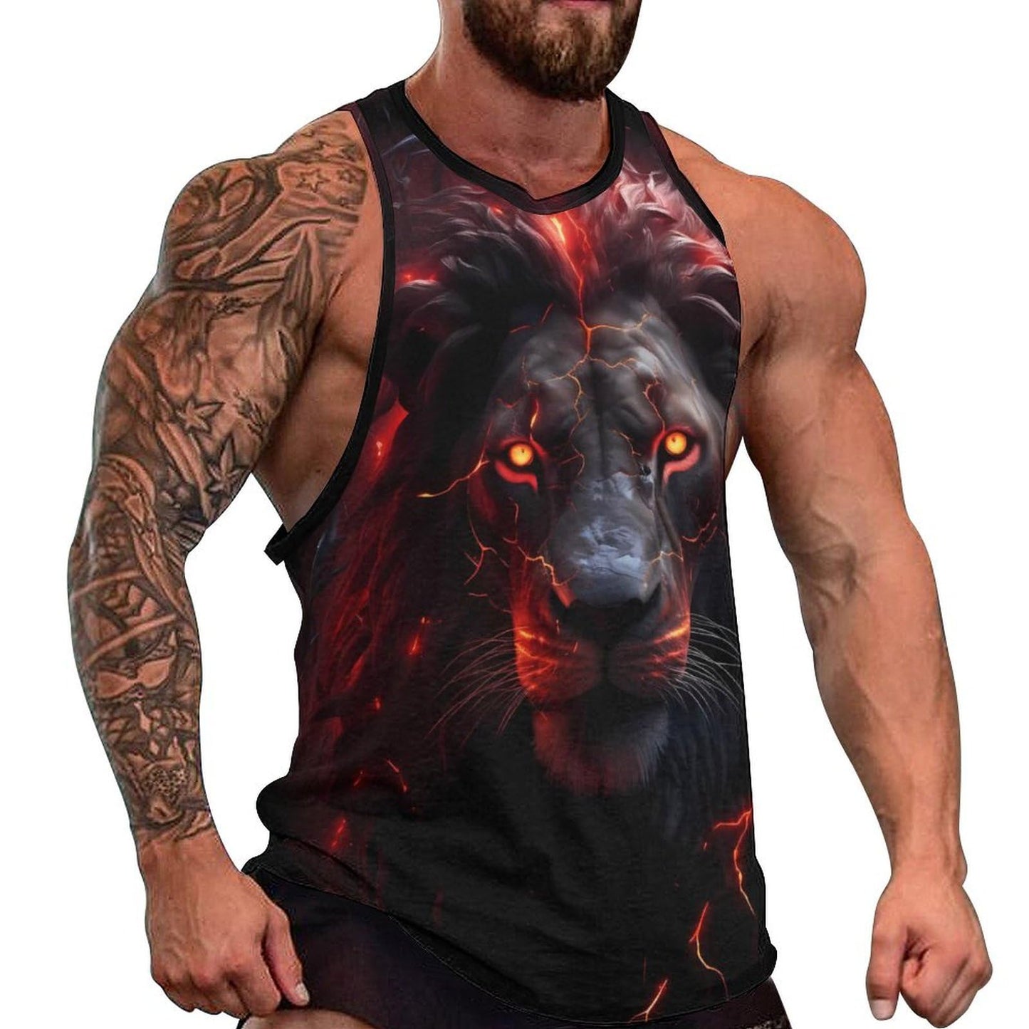 NAVARCH  Tank Tops for Men Animal Print Sport Tank Summer Sleeveless Workout T-Shirts Fitness Vest Athletic Undershirts